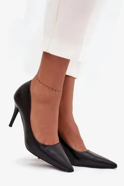 Szpilki Damskie Z Eko Skóry Czarne Sivana