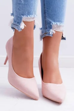 Szpilki Damskie Zamszowe W Szpic Różowe Cream