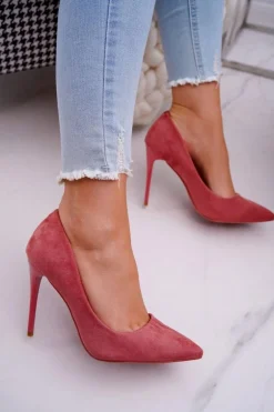 Szpilki Damskie Zamszowe Różowe Betty