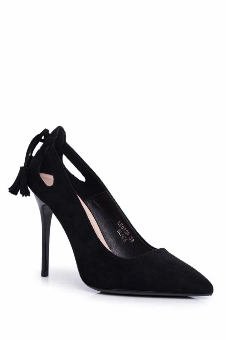 Szpilki Damskie Zamszowe W Szpic Czarne Leven