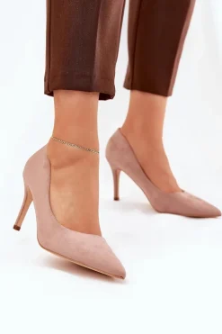 Szpilki Z Eko Zamszu Khaki Vannith