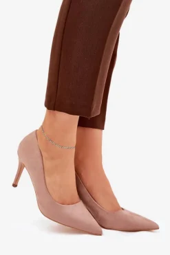 Szpilki Z Eko Zamszu Khaki Vannith