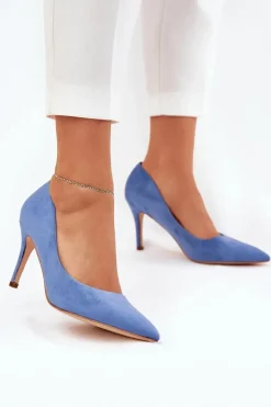 Szpilki Z Eko Zamszu Niebieskie Vannith