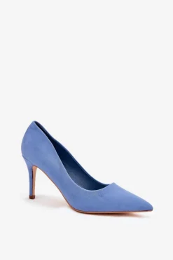 Szpilki Z Eko Zamszu Niebieskie Vannith