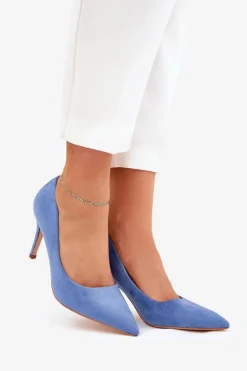 Szpilki Z Eko Zamszu Niebieskie Vannith