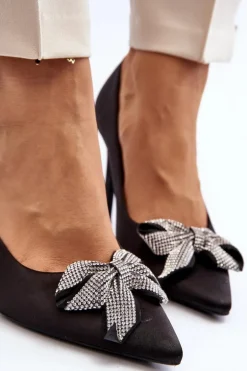 Szpilki Z Kokardą Czarne Fairine