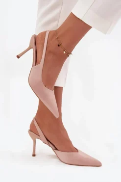 Szpilki Z Odkrytymi Piętami Beżowe Lenira