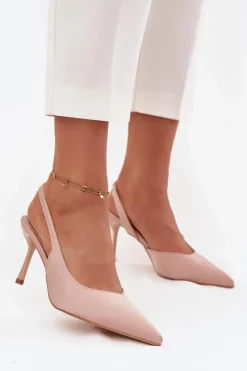 Szpilki Z Odkrytymi Piętami Beżowe Lenira