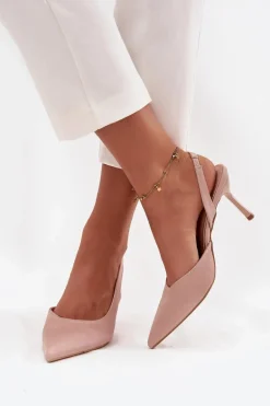 Szpilki Z Odkrytymi Piętami Beżowe Lenira