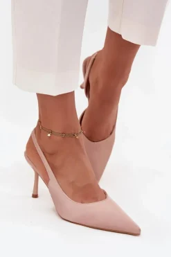 Szpilki Z Odkrytymi Piętami Beżowe Lenira