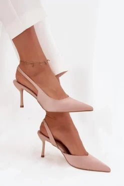Szpilki Z Odkrytymi Piętami Beżowe Lenira
