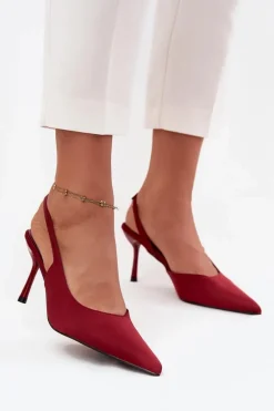 Szpilki Z Odkrytymi Piętami Bordowe Lenira
