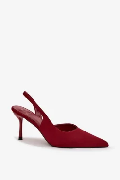 Szpilki Z Odkrytymi Piętami Bordowe Lenira