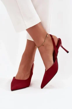 Szpilki Z Odkrytymi Piętami Bordowe Lenira