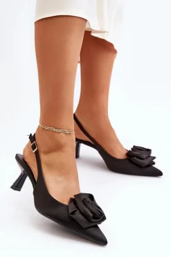 Szpilki Z Ozdobą Czarne Ozena