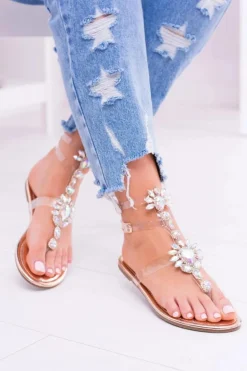 Tanie Buty Lu Boo Eleganckie Złote Sandały Cyrkonie Nomire