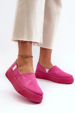 Tenisówki Damskie Na Platformie NN276009 Memory Foam System Fuksja