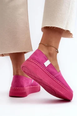 Tenisówki Damskie Na Platformie NN276009 Memory Foam System Fuksja