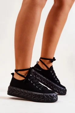 Tenisówki Na Masywnej Platformie Czarne Suzane