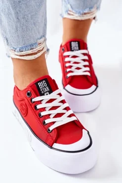 Tenisówki Na Platformie BIG STAR II274025 Czerwone