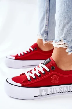 Tenisówki Na Platformie BIG STAR II274025 Czerwone