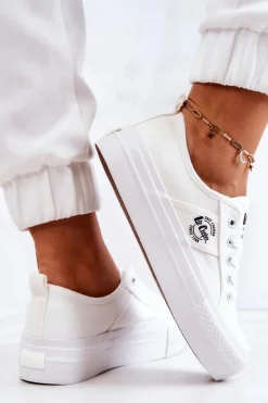 Tenisówki Na Platformie Lee Cooper LCW-22-31-0837L Białe