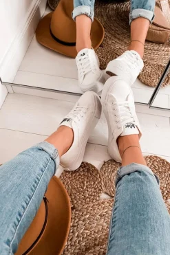 Tenisówki Na Platformie Lee Cooper LCW-22-31-0837L Białe