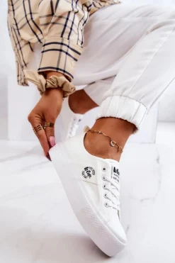 Tenisówki Na Platformie Lee Cooper LCW-22-31-0837L Białe