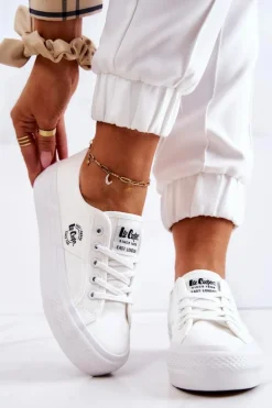Tenisówki Na Platformie Lee Cooper LCW-22-31-0837L Białe