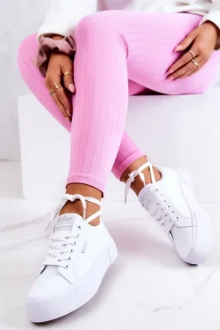 Tenisówki Na Platformie Lee Cooper LCW-22-31-0884L Białe