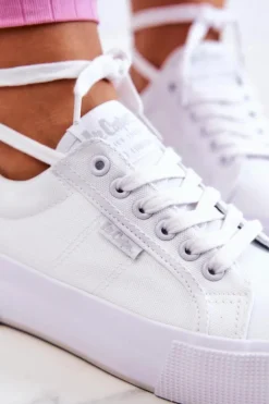 Tenisówki Na Platformie Lee Cooper LCW-22-31-0884L Białe