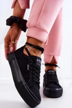 Tenisówki Na Platformie Lee Cooper LCW-22-31-0885L Czarne