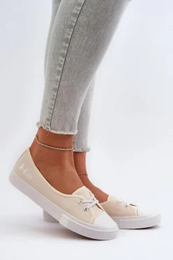 Tenisówki Trampki Damskie Lee Cooper LCW-24-31-2728 Beżowe