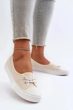 Tenisówki Trampki Damskie Lee Cooper LCW-24-31-2728 Beżowe