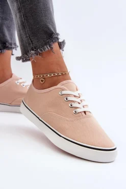 Tenisówki Trampki Damskie Klasyczne Różowe Olvali