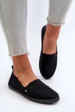 Tenisówki Trampki Slip-On Damskie Czarne Adrancia