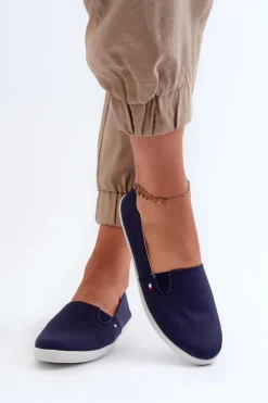Tenisówki Trampki Slip-On Damskie Granatowe Adrancia