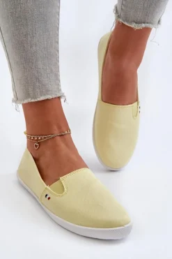 Tenisówki Trampki Slip-On Damskie Żółte Adrancia