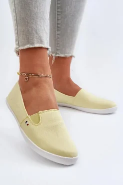 Tenisówki Trampki Slip-On Damskie Żółte Adrancia