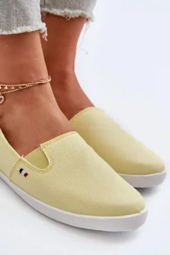 Tenisówki Trampki Slip-On Damskie Żółte Adrancia
