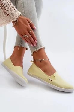 Tenisówki Trampki Slip-On Damskie Żółte Adrancia