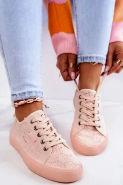 Trampki Ażurowe BIG STAR JJ274059 Jasnoróżowe