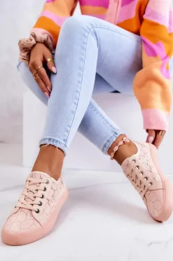 Trampki Ażurowe BIG STAR JJ274059 Jasnoróżowe