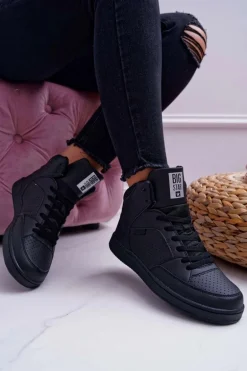 Trampki Damskie Big Star Wysokie Czarne EE274211