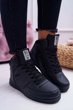 Trampki Damskie Big Star Wysokie Czarne EE274211