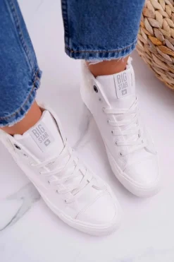 Trampki Damskie Big Star Wysokie Ocieplane Białe EE274146