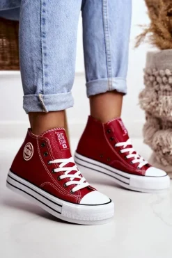 Trampki Damskie Big Star Czerwone GG274014