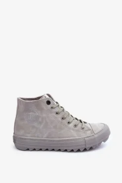 Trampki Damskie Big Star Wysokie Ocieplane Szare GG274070