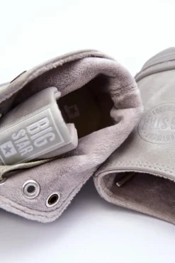 Trampki Damskie Big Star Wysokie Ocieplane Szare GG274070