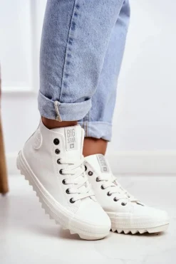 Trampki Damskie Big Star Wysokie Ocieplane Białe GG274108